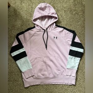 Under Armour Pastel Purple-Pink, Black, & White Long Sleeve Hoodie w/ Pocket